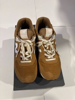 Men’s New Balance 574 U574WCE/ Size 13 Tan, Brown, White W/ Box